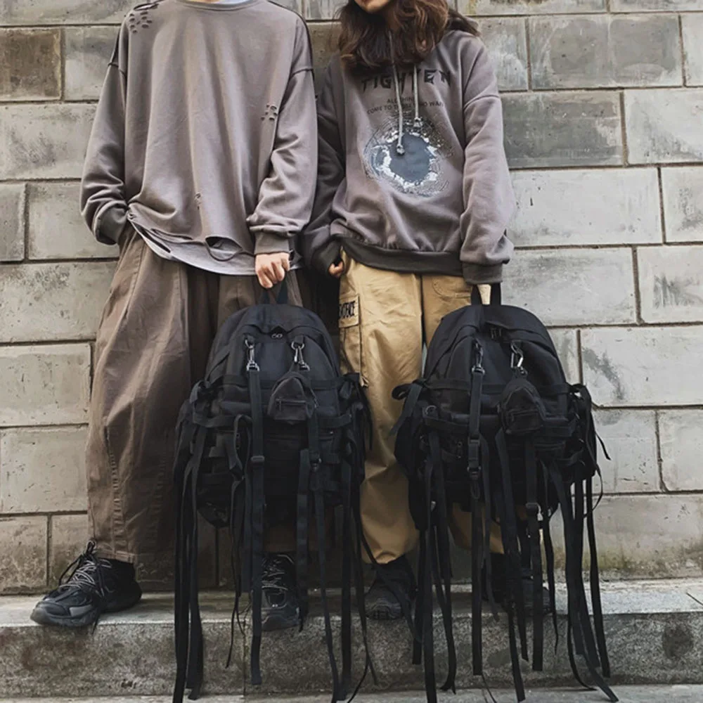 2020 Japonsko Harajuku Black Batohy Cestovná Taška Bežné Ramenný Batoh Gotický Punk Gotická Móda Unisex Pár Školské Tašky