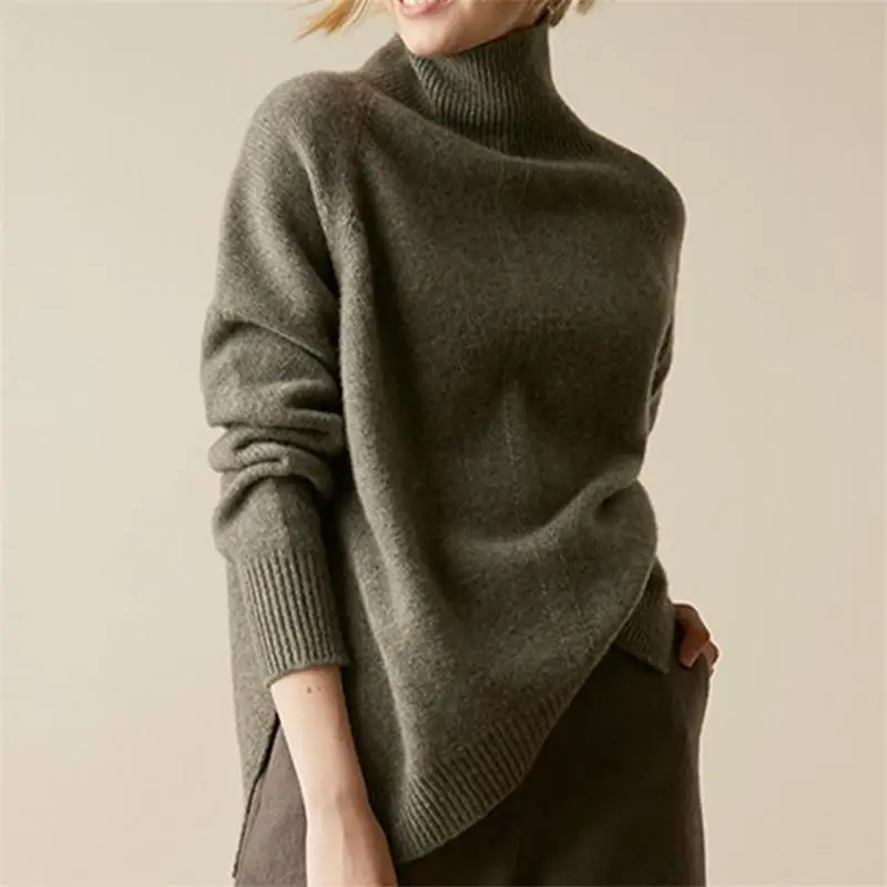 2020 Jeseň Zima sveter ženy turtleneck Cashmere sveter Voľné ženy sveter pletenie pulóver svetre Plus Veľkosť topy nové