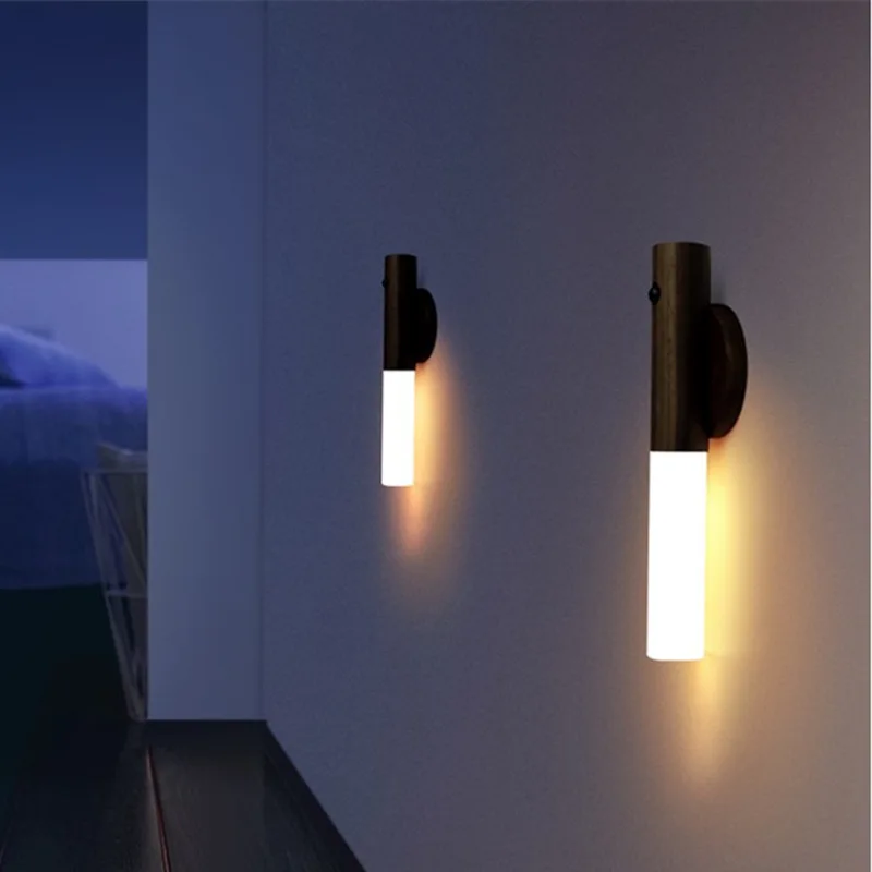 2020 LED Nočné Svetlo Senzor Svetlocitlivý Senzor Bezdrôtový USB Dverí Zamky Svetle Nočnej lampy stolové lampy, Nočné Šatník Nástenné Svietidlo