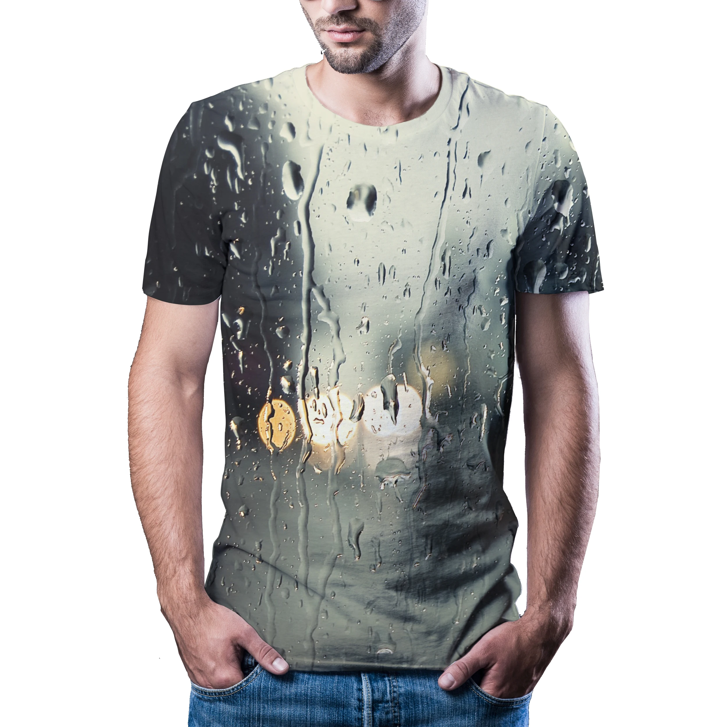 2020 lete nové zrkadlo daždi kvapka smutné, osamelé t-shirt pánske bežné pôvodný dom značky tričko krátky rukáv