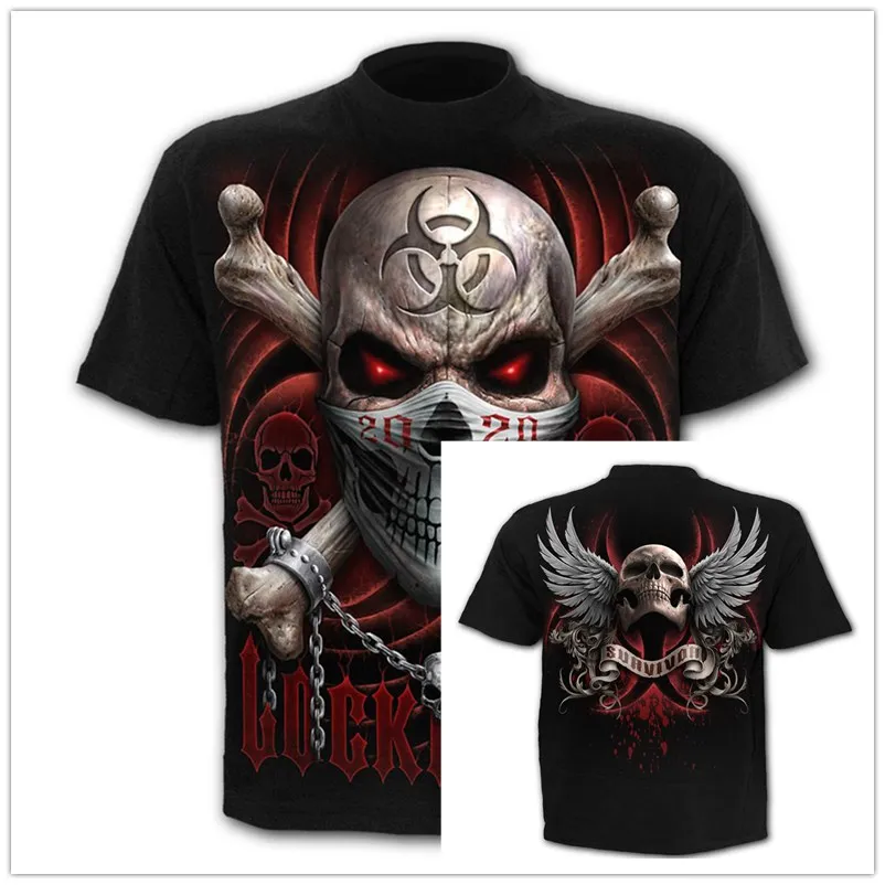 2020 Nové Kostra 3D Vytlačené T-Shirt pánske, dámske Tričko Punk Štýl Top Tees Lebky T Shirt Gotický Tričko Veľkosť XXS-6XL