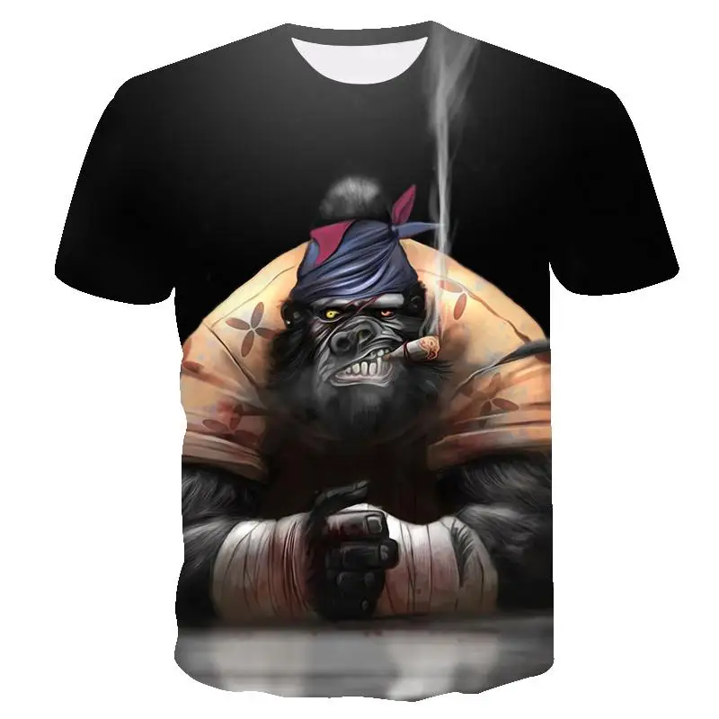 2020 nové mužov t shirt Mužov Zvierat t shirt Orangutan 3D Tlač tričko Mužov Vtipné tričká topy Krátky Rukáv O-krku 3D Tlač Lete