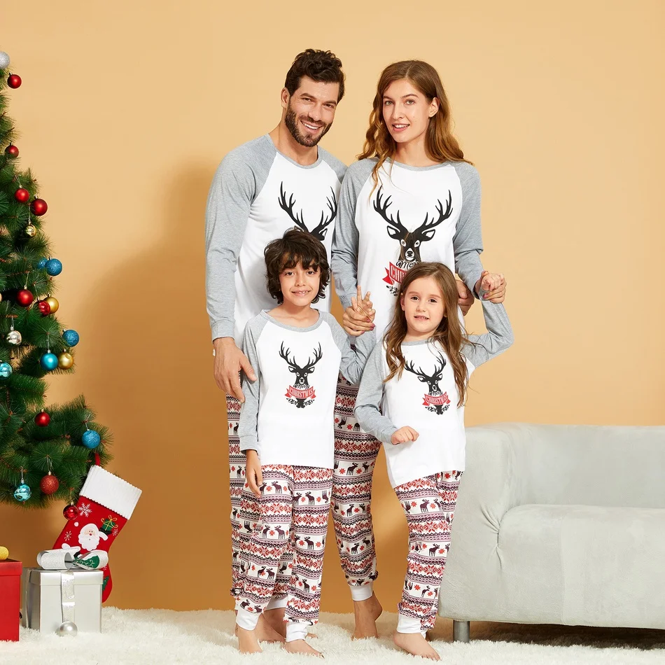 2020 Nové Zodpovedajúce Rodinu Vianočné Pyžamo Nastaviť Módne Vianoce Jeleň Vytlačené oblečenie pre voľný čas na Otec, Mama, Deti Baby