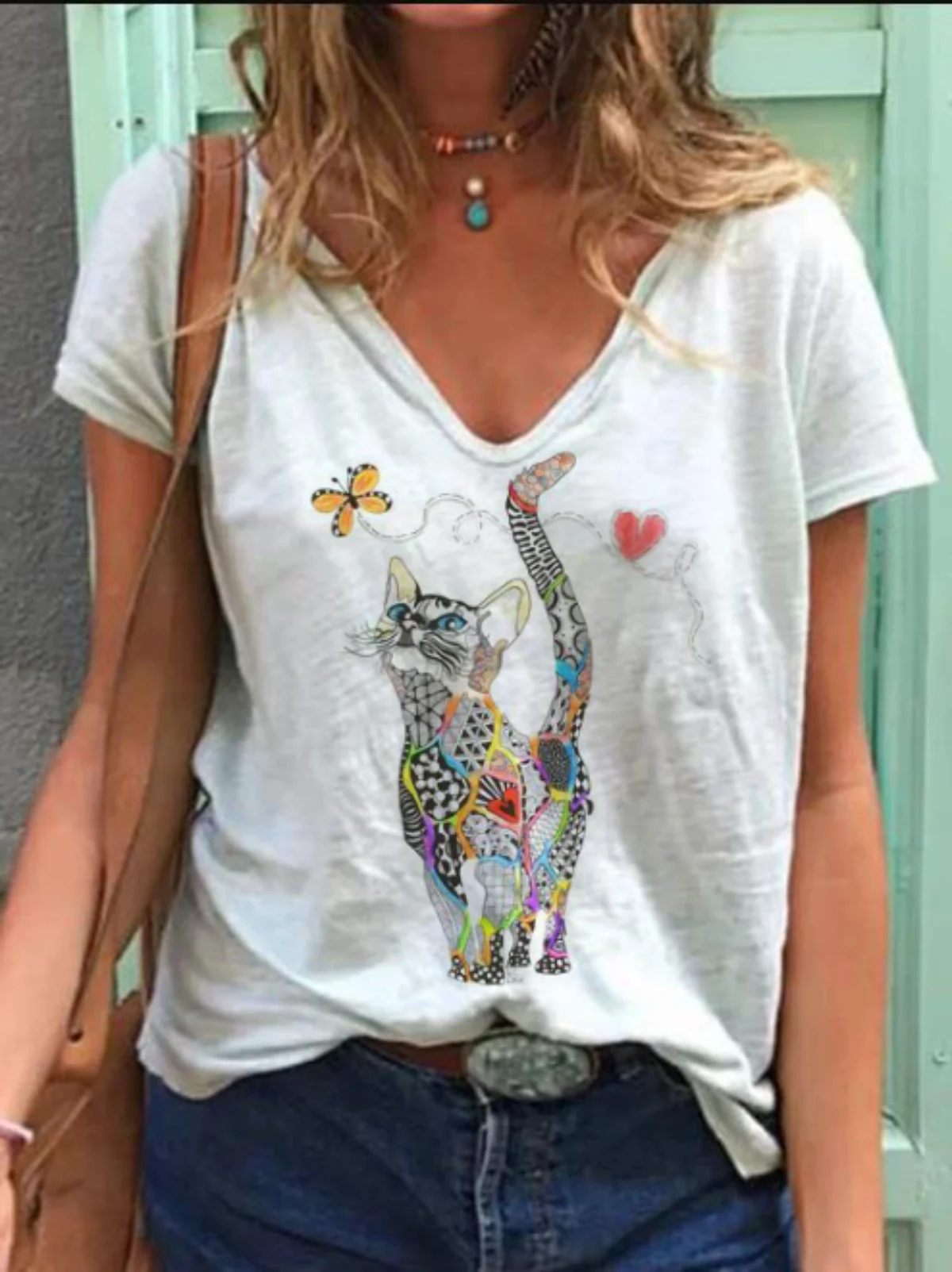 2020 Plus Veľkosť Mačka Animal Print T Shirt Ženy Bavlna V Krku Krátkym Rukávom Letné Topy Ženy Vtipné Tričko Estetické Tričká