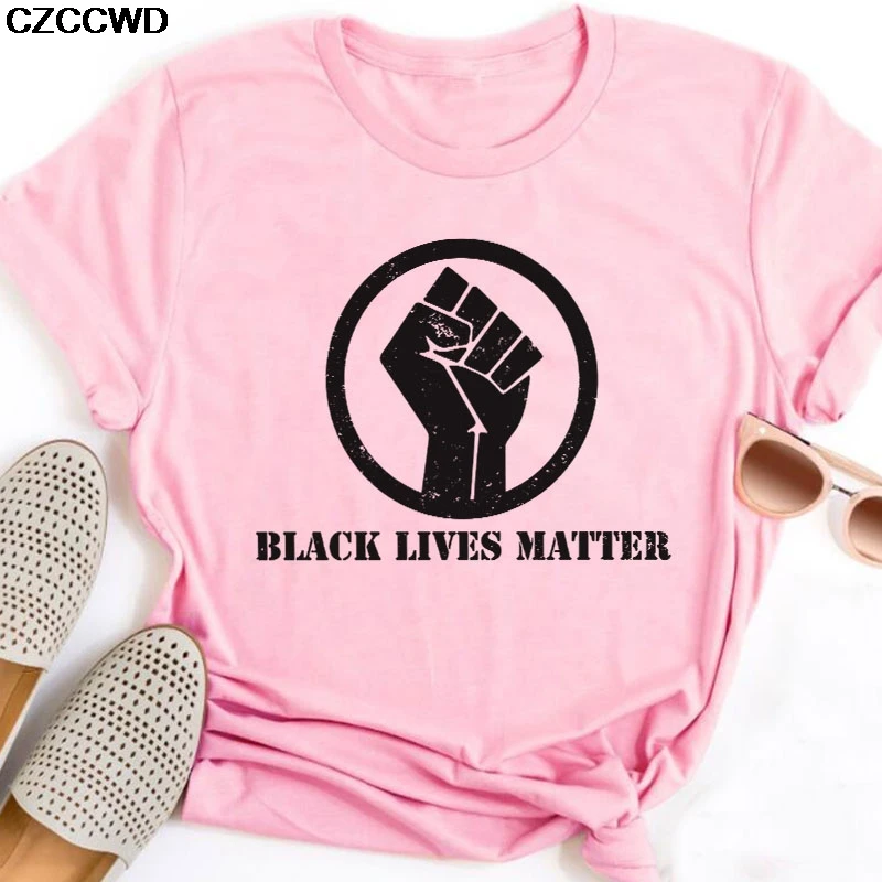2020 Summer BLACK ŽIJE OHĽADU na Písmeno O Krku Top Sexi Tričko Ženy Bežné Klub Slim Ružová Módne T-shirt Žena Punk Streetwear