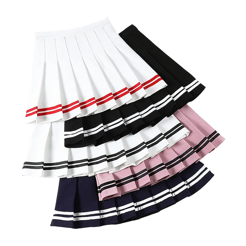 2020 ženy, dievčatá lolita a-line námorník sukne Veľkosť Preppy školskú uniformu vysoký pás skladaný sukne Kawaii Harajuku Sukne