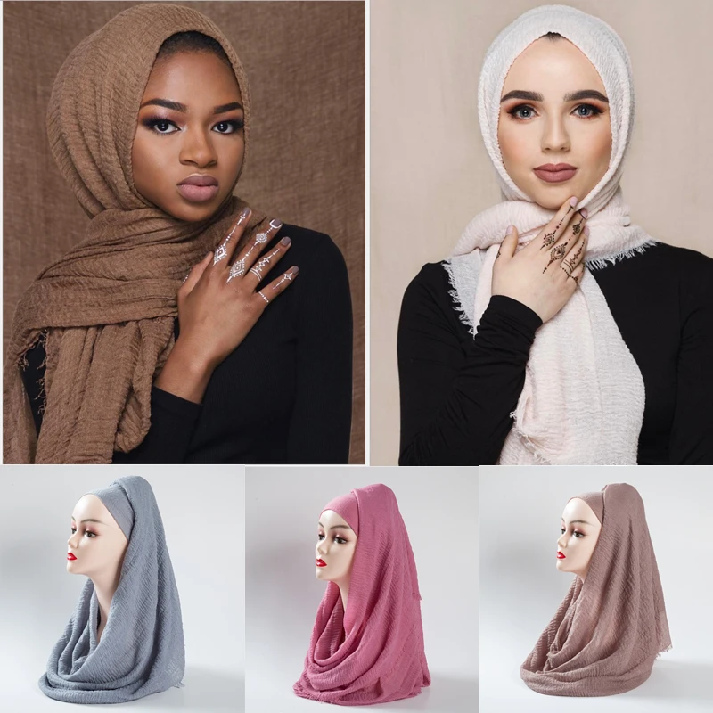 2020 ženy hidžáb šatku pevnej bavlny, mäkké dlhé veľkosť lady šály a zábaly žena hlavový most krku teplejšie masku na tvár pashmina šatky