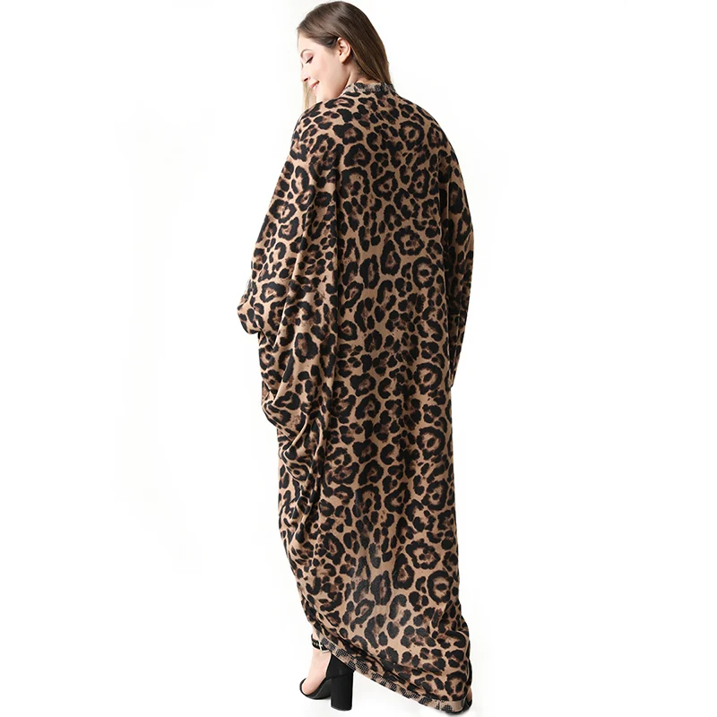 2021 Abaya Jarné, Jesenné Dámske Leopard Dámske Šaty Veľké Plus Veľkosť Módne, Elegantné Nepravidelný Ramadánu Maxi Šaty