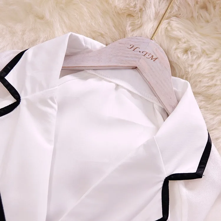 2021 Jar jeseň nový ženský oblek golier krajky-up volánikmi šifón blúzky, košele dámske biele s čiernym pásom elegantné tričko