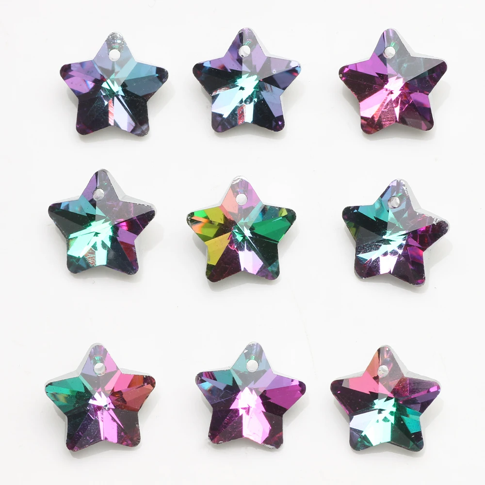 20pcs/veľa 14 MM Korálok Star Prívesok Crystal zobrazili kľúčové tlačidlá Pre Ženy Šperky, Náhrdelníky, Takže DIY Náušnice Zistenia Veľkoobchod