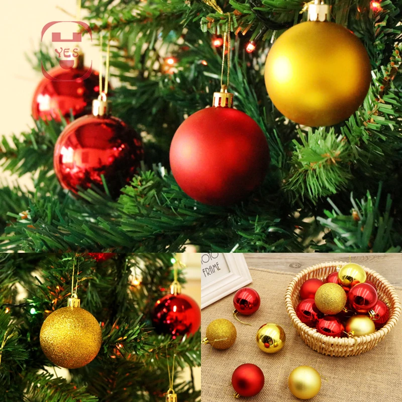 24 Ks/Set Vianočný Strom Dekorácie Loptu 8cm Visí Čačky Vianoce Farebnú Loptu Lesklé Čačky Loptu Domov Strane Ozdoba Interiéru