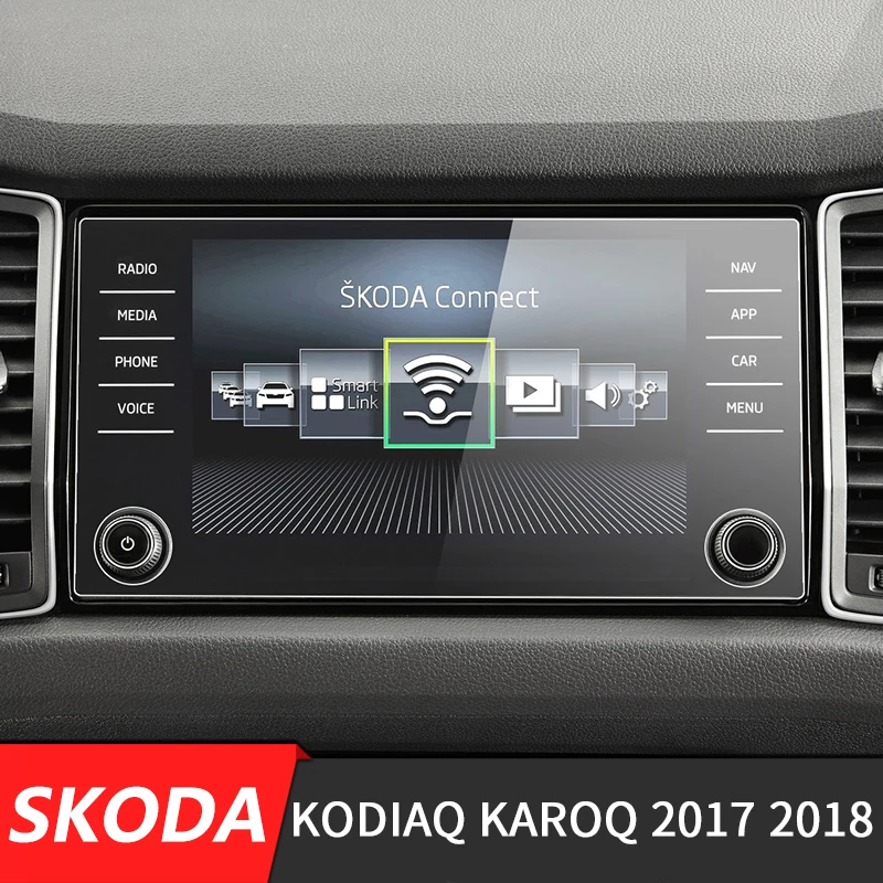 256x136mm Auto Obrazovky Nálepky GPS Navigácie Kalená Oceľ Ochranné Fólie Pre Škoda Kodiaq Karoq
