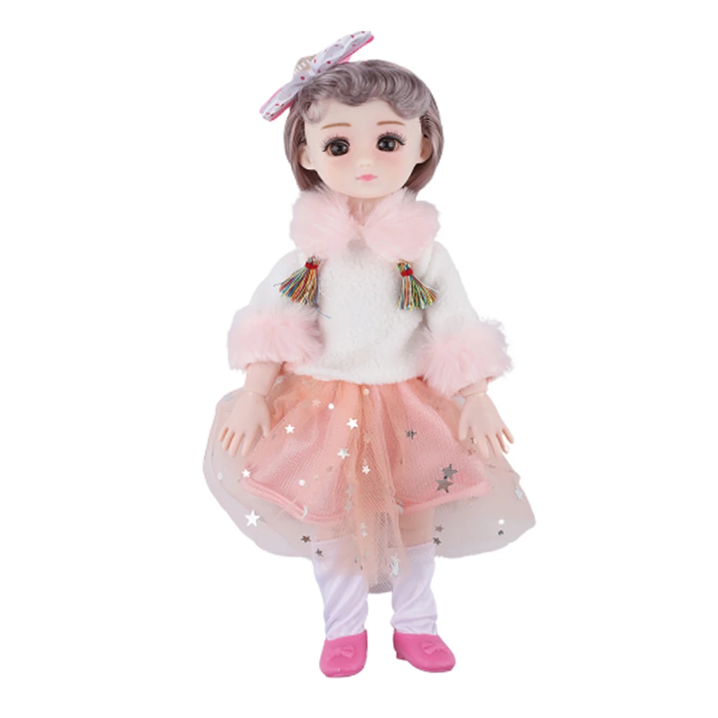 27 cm Módne Princezná Dievča Bábiku Obliecť a Make-Up Amerického Baby Doll s 3D Oči Deti Zábavné Hračky