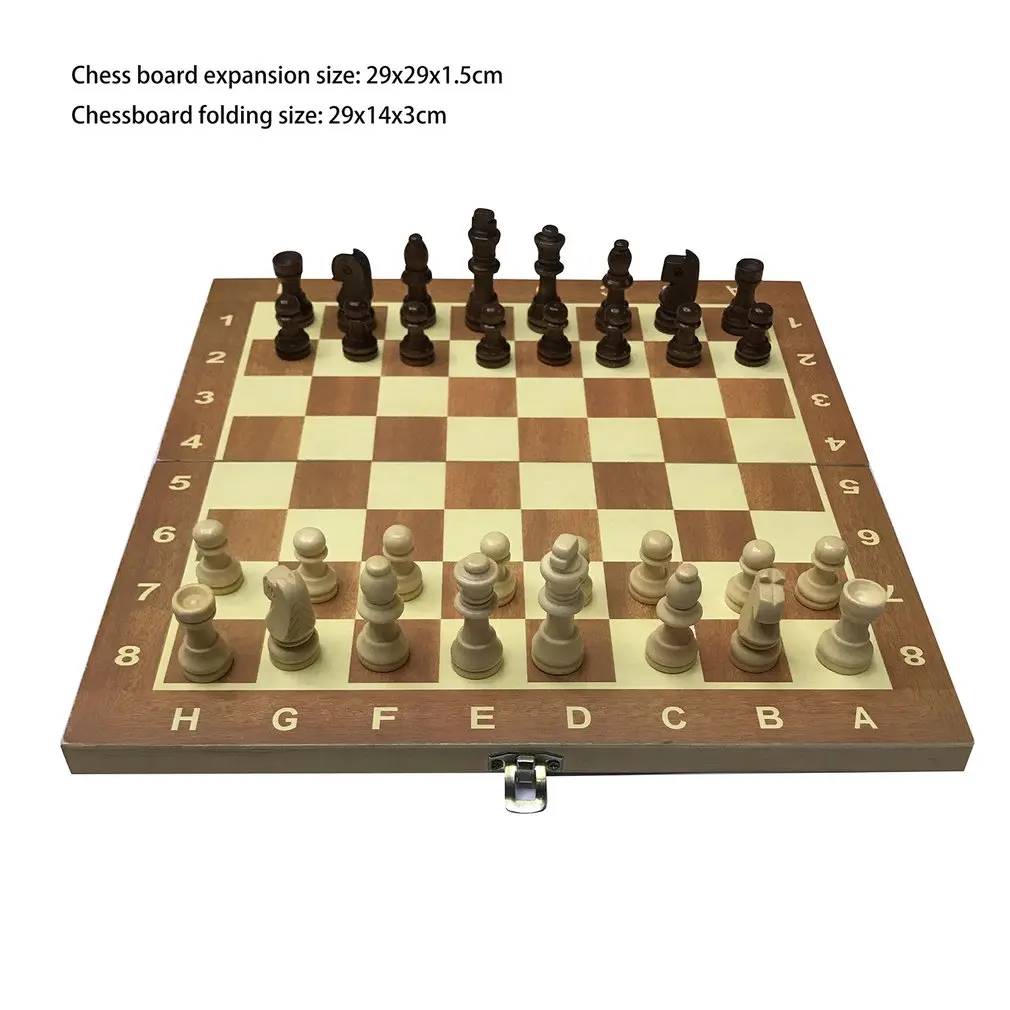 29 cm Drevené Šachovnici Skladacia Doska Šachovej Hre Zábavné Medzinárodnej Šach Na spoločenské Rodinné Aktivity
