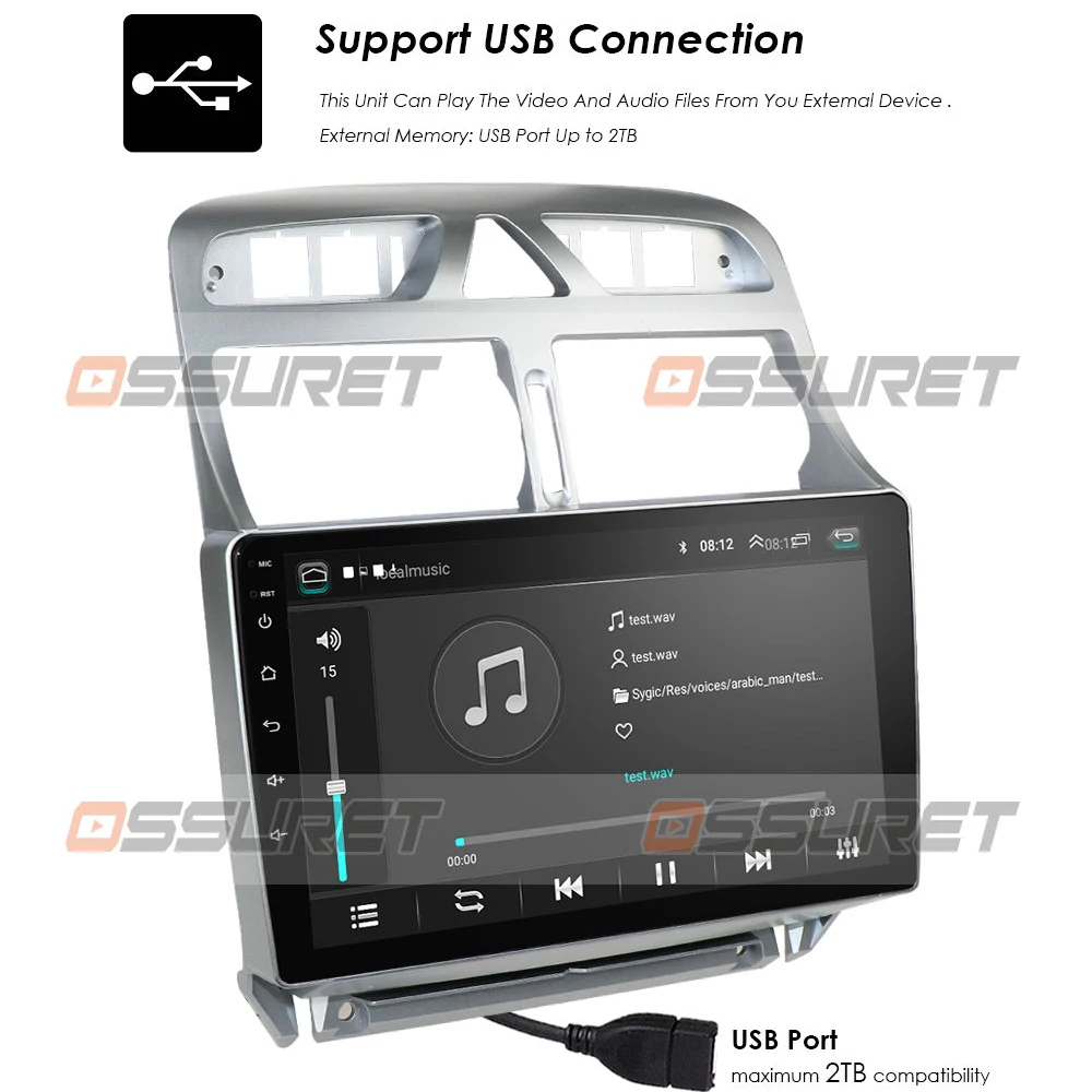 2din Android 10 Auto DVD Prehrávač Multimediálnych súborov Stereo Pre Peugeot 307 307CC 307SW 2002-2013 autorádia GPS, WiFi, Bluetooth