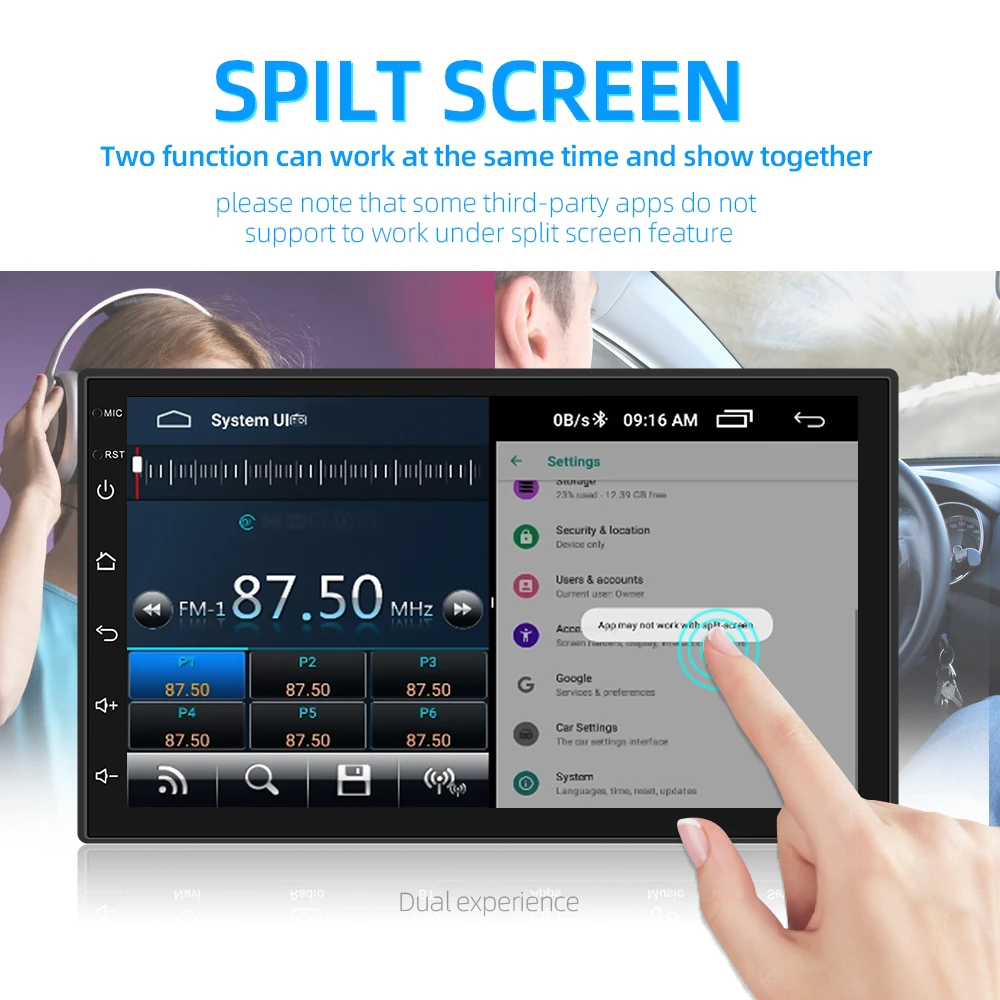 2din autorádio, Android 8 Univerzálny GPS Navigácia, Bluetooth 2.5 D Dotyk Split Screen Wifi Car Audio Stereo FM USB Auto Multimediálne