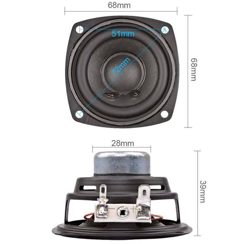 2ks 2.5 Palcový Prenosné Reproduktory 4Ohm 10W 66MM Plný Rozsah Zvuku Reproduktorov Bass Multimediálne Neodýmu Magnet Reproduktor