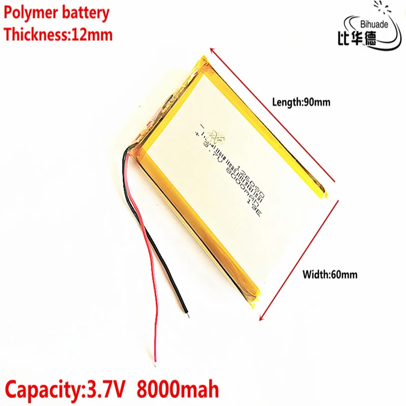 3.7 V,8000mAH,[126090] PLIB; polymer lithium ion / Li-ion batéria pre tablet pc,GPS,POWER BANK