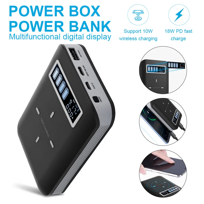 3 v 1 10w Wireless Power Banky, Rýchle Nabíjanie 18650 Prípade Pre Xiao Xcover Externú Batériu Powerbank Box Pre iPhone 12 11 pro xs