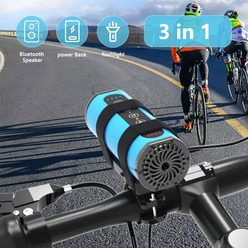 3 v 1 Svetlo na Bicykel Bluetooth Reproduktor Prenosný Napájací Banka Pre MTB Bicykle Svetlometu Multifunkčná Baterka Podpora Rádia FM