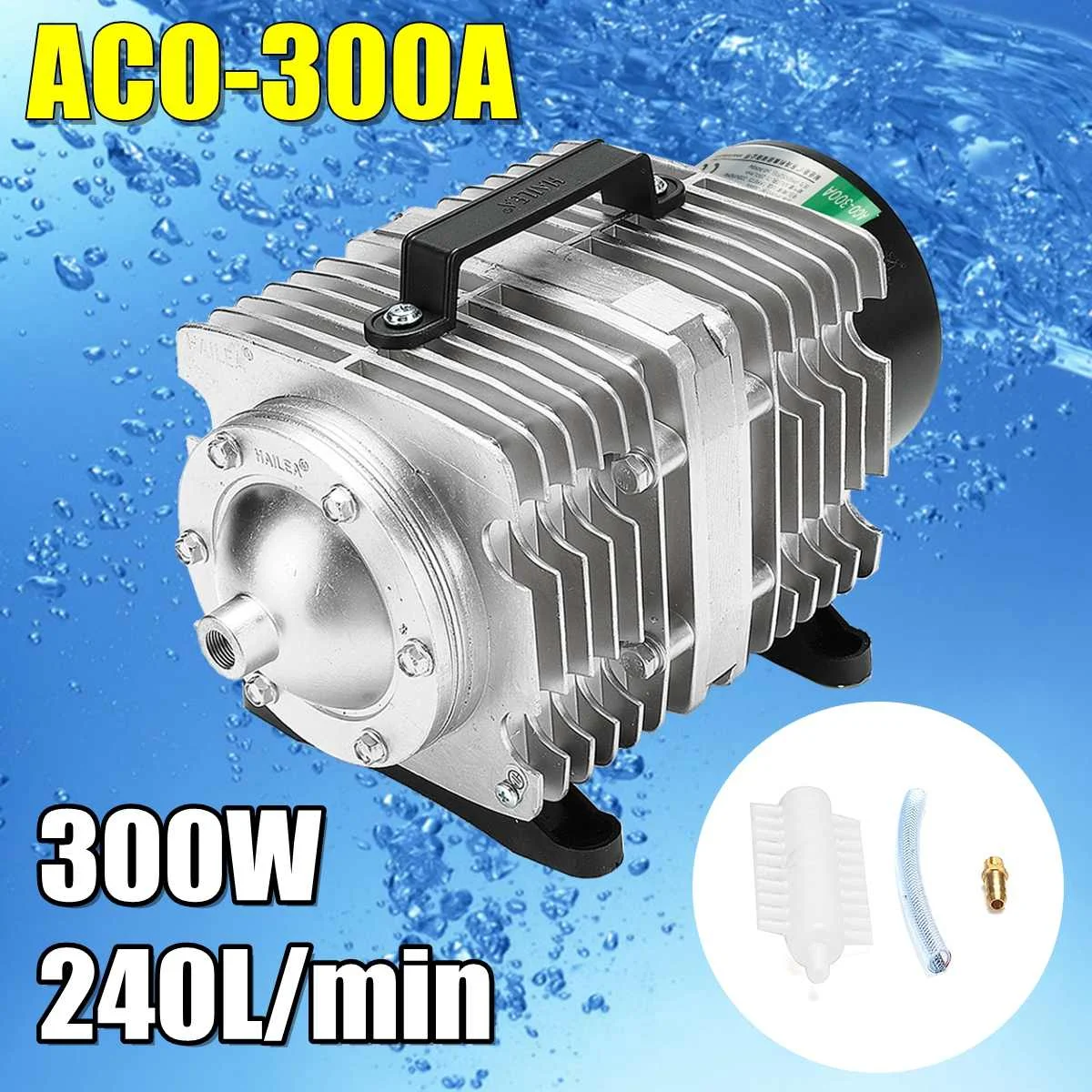 300W AC 220V Kompresor ACO300A 0.04 Mpa 240L/min Elektromagnetické Akvarijné Čerpadlo Kompresor