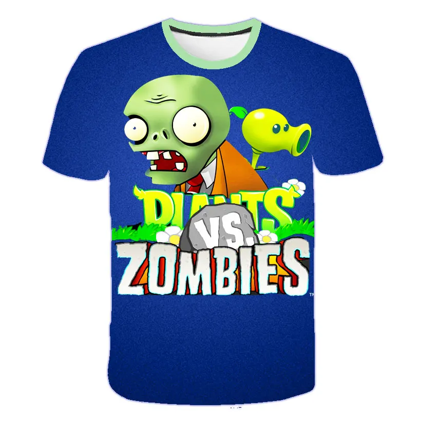 3D Anime Deti, T košele Rastliny Vs Zombie Wars Chlapci Oblečenie Karikatúra Vzor Deti Oblečenie Krátky Rukáv O-Neck T-shirt
