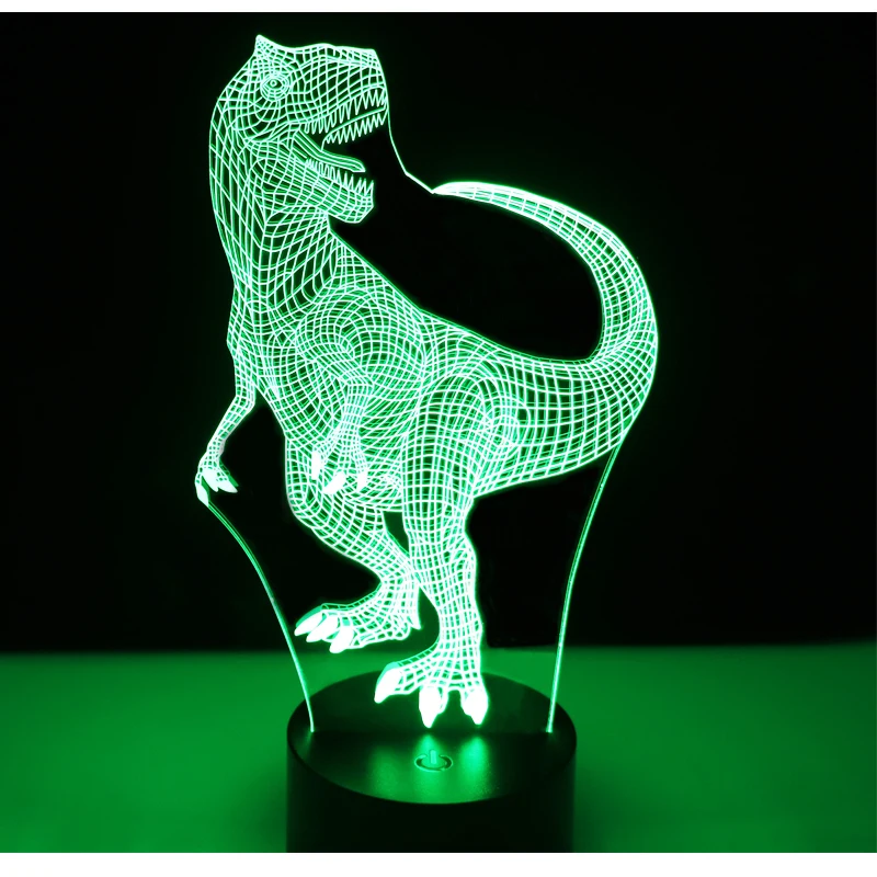 3D LED Nočné Osvetlenie Šťastný Tyrannosaurus Rex Dinosaura s 7 Farieb Svetla, pre Domáce Dekorácie, Lampy Úžasné Vizualizácie