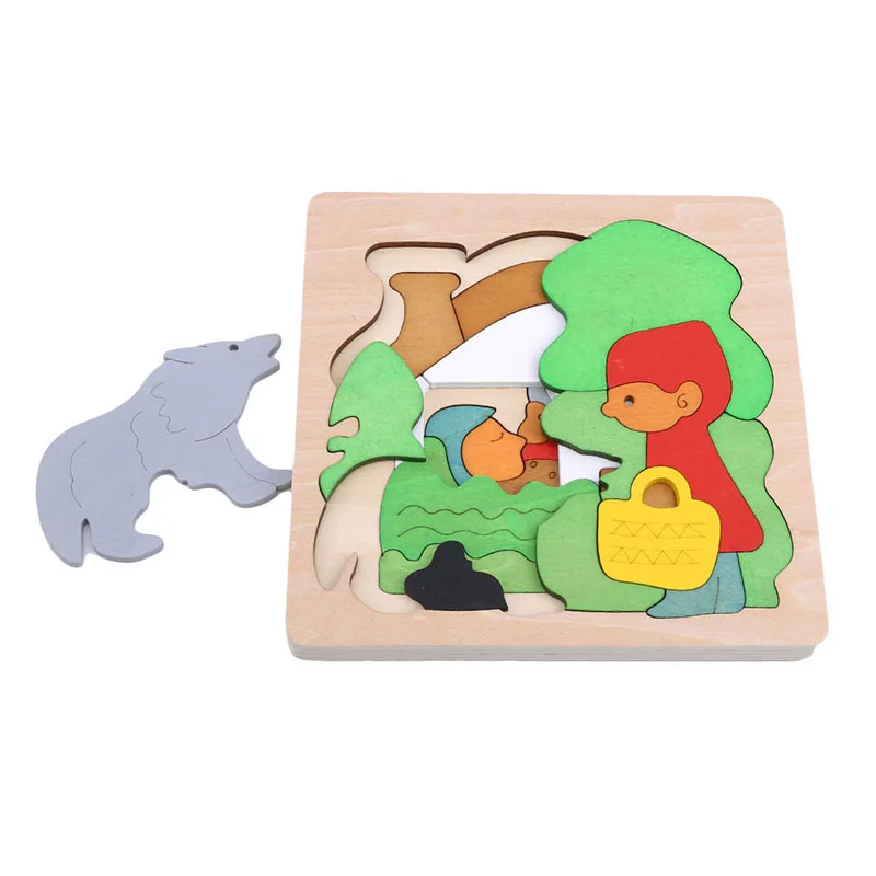 3D Zvierat Puzzle Dieťa Darček Drevené detské Vzdelávacie Hračky detské Vzdelávacie Drevené Hračky, multi-layer Klasické Karikatúry