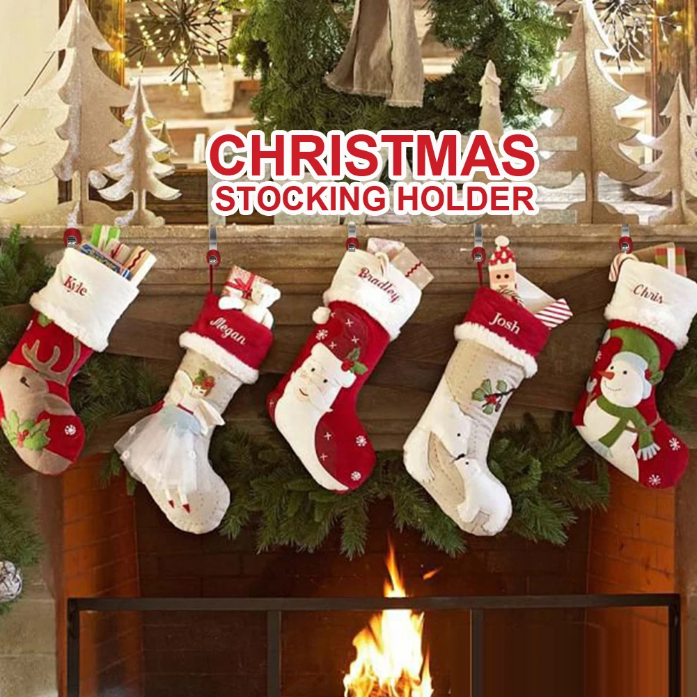 3ks Vianočná Pančucha Držiteľ Závesné Háky Krb Plášti Samolepiace Vešiak na Vianočné Dekorácie Domov Nástroje