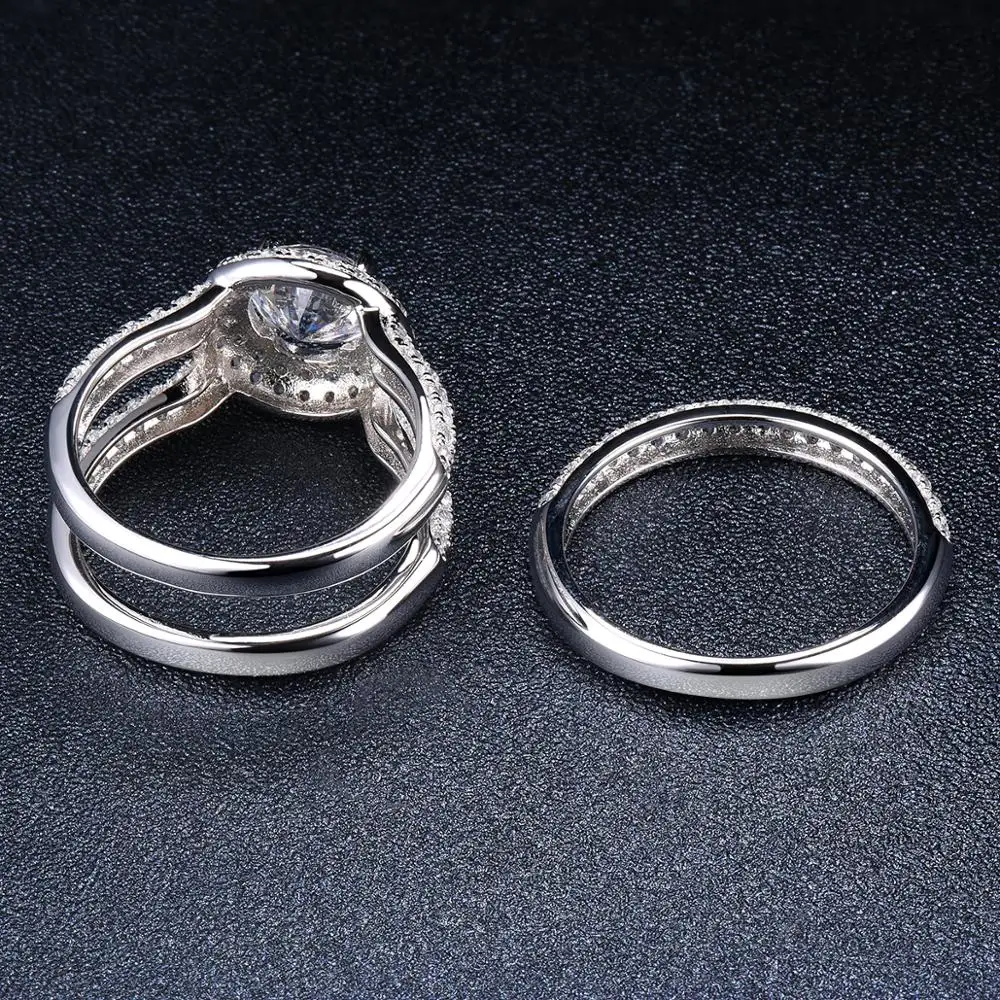 4.6 Ct Luxusné Diamantový Svadobný Prsteň Súpravy 2-v-1 Pevné 925 Sterling Silver Kolo CZ Zásnubné Prstene Pre Ženy, Svadobné Návrh Darček