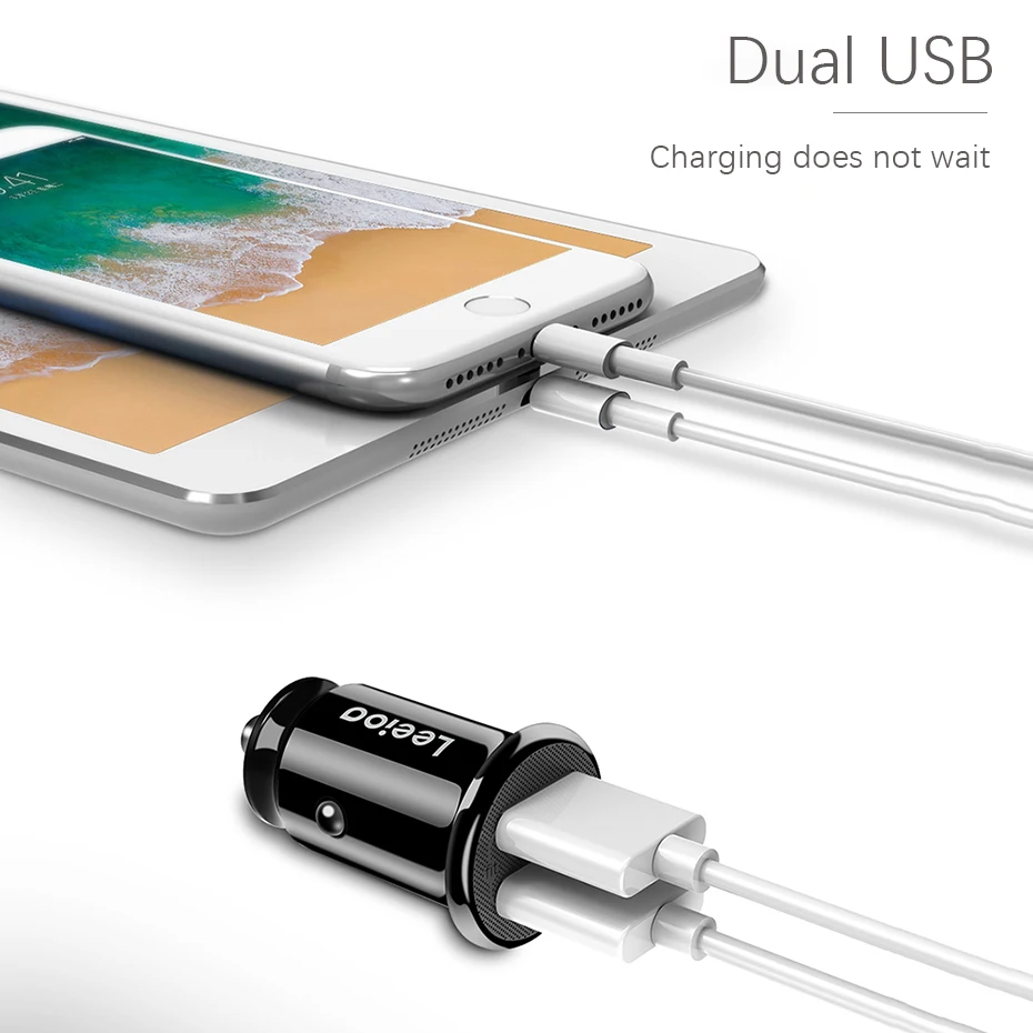 4.8 Mini Auto Dual USB Nabíjačku Adaptér 24W Auto Rýchle Nabíjanie 2 Port Pre Tablet DVR Kamera GPS Prepnúť Samsung iPhone 11 X 8 7 6