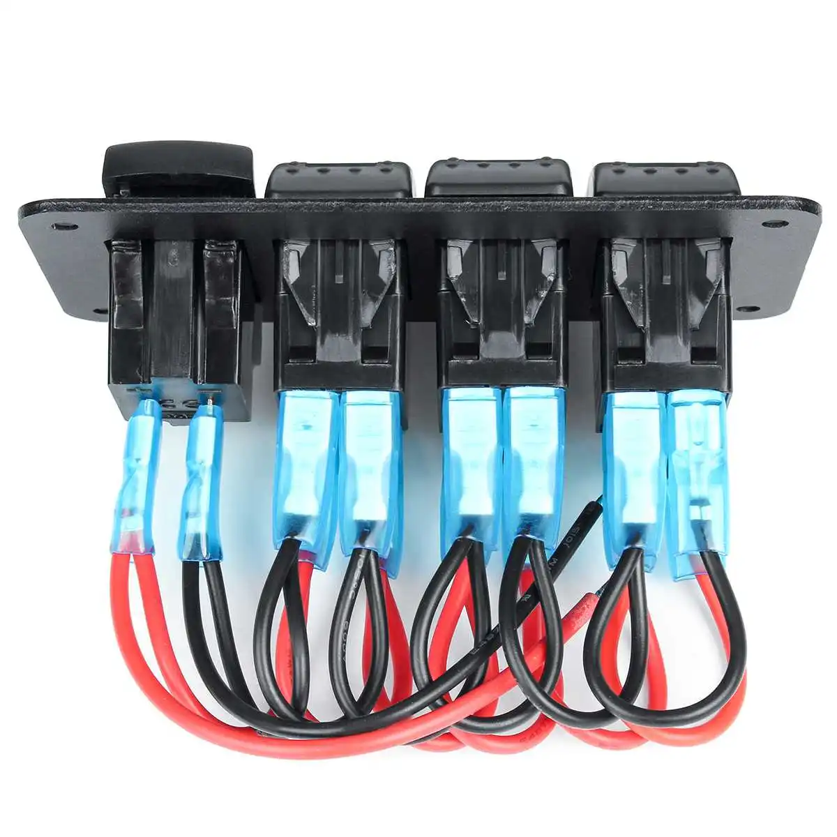 4 Gang LED Kolískový Spínač Panel Digitálny Voltmeter Dual USB Port 12V / 24V Výstup Zmes Nepremokavé Auto Námornej Lodi