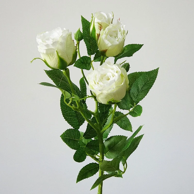 4 Hlavy Umelé Kvety Dlhé Stonky Svadobné Dekorácie Hodváb Rose Falošné Kvety Plastové Konáre s Listami Domov Hotel Dekor