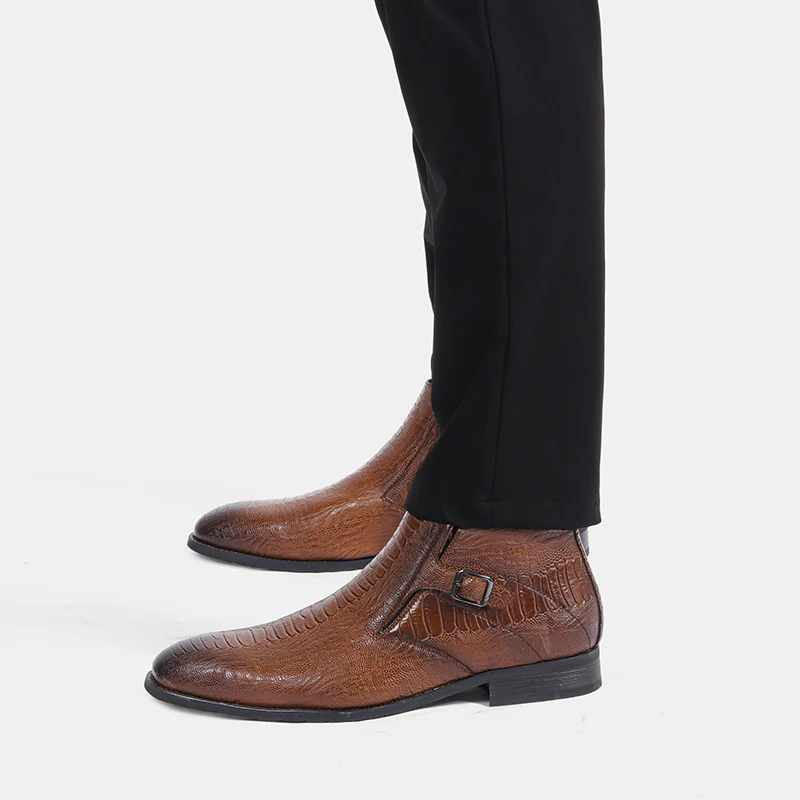 40-46 značky mužov topánky WOOTTEN Najvyššej kvality pekný pohodlné kožený Retro martin topánky #KD5286C3