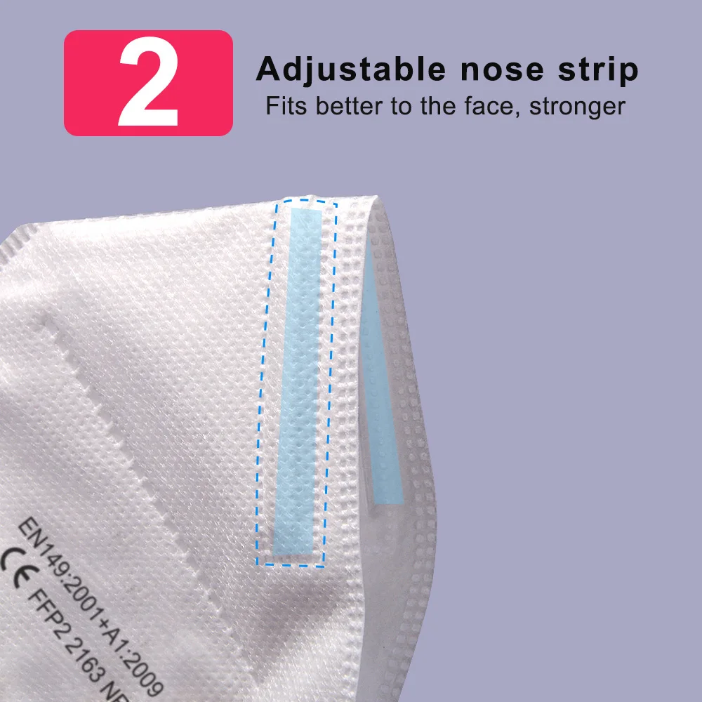 40PCS masku na tvár 95% PM2.5 FFP2 CE pleťové masky KN95 Filter maske 5 Vrstiev úst čiapky proti prachu maska na ústa maskmascarillas