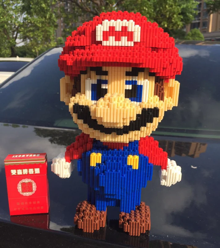 4500pcs Video Hry Super Mario Veľký Červený Obrázok 3D Model Mini Stavebné kamene, Tehly Hračka pre Deti, 28 cm vysoký č Box