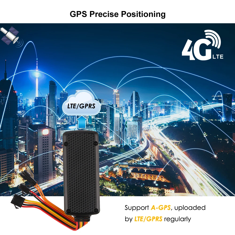 4G GPS Tracker Auto TK319-L LTE 9-72V Nepremokavé Kolízie Alarm GPS Auto Tracker Rez Motora vstavanú Batériu ACC Geo-plot Upozornenie