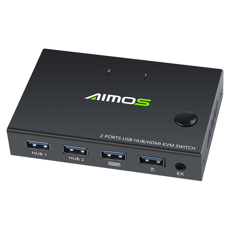 4K USB HDMI KVM Prepínač Políčko Zobrazenie Videa Prepínač USB Rozbočovač Pre 2 PC Zdieľanie Klávesnice, Myši, Tlačiarne typu Plug And Paly 2020 Nové