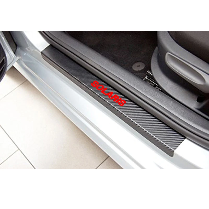 4PCS uhlíkových vlákien vinylové nálepky Auto Dvere, Parapetné Šúchať Dosku Na Hyundai solaris Auto Súčiastky Príslušenstvo