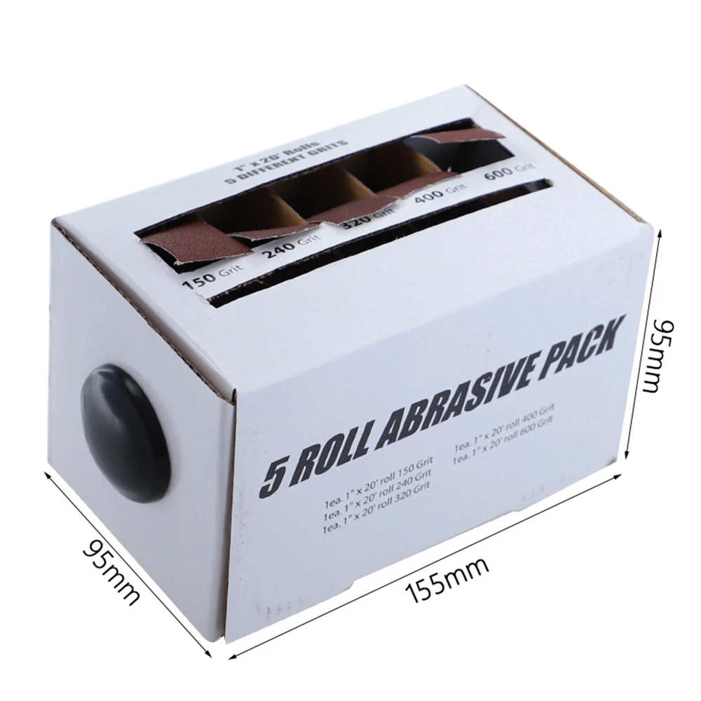 5 ks Drawable brúsny papier v Kotúčoch Box Najrôznejších Brúsny brúsny papier 6m/Rolls pre Kovu, Skla, Dreva, Leštiace Brúsne Leštenie