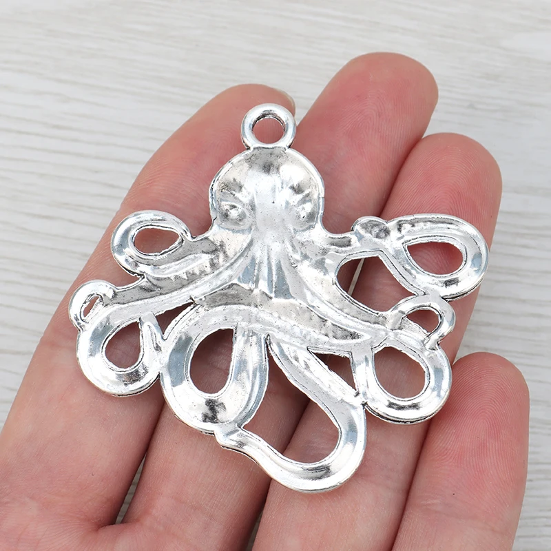 5 x Veľká Squid Octopus Charms Prívesky, Šperky Zistenia Steampunk Námorných 59x57mm