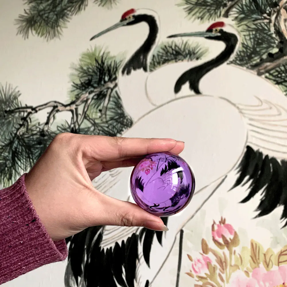 50/60 MM Fialová Crystal Ball Fotografie sklenenú Guľu Magic Ball Domov Feng shui Ornament Dekoroch deti Narodeninám Domova