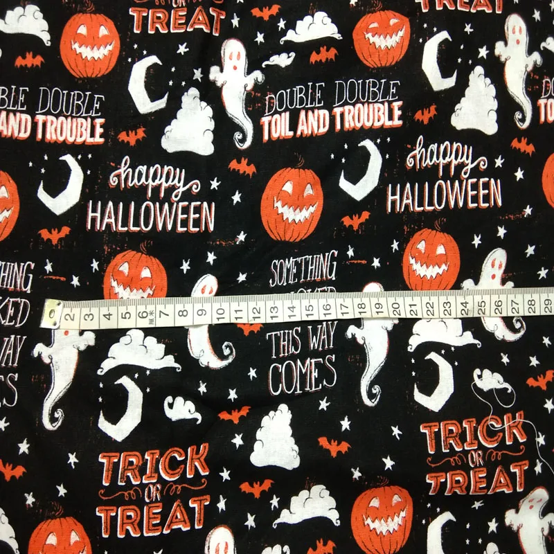 50x105cm Halloween Ghost Tekvica Potlačené Bavlnené Tkaniny dieťa handričkou oblečenie patchwork textilné šaty posteľná bielizeň látkové dekorácie