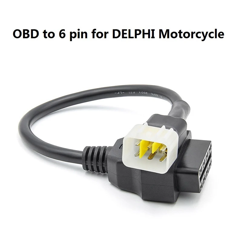 6 Pin na OBD 16 Pin Adaptér Kábel na Motocykel, Detekcia chýb Konektor pre DELPHI