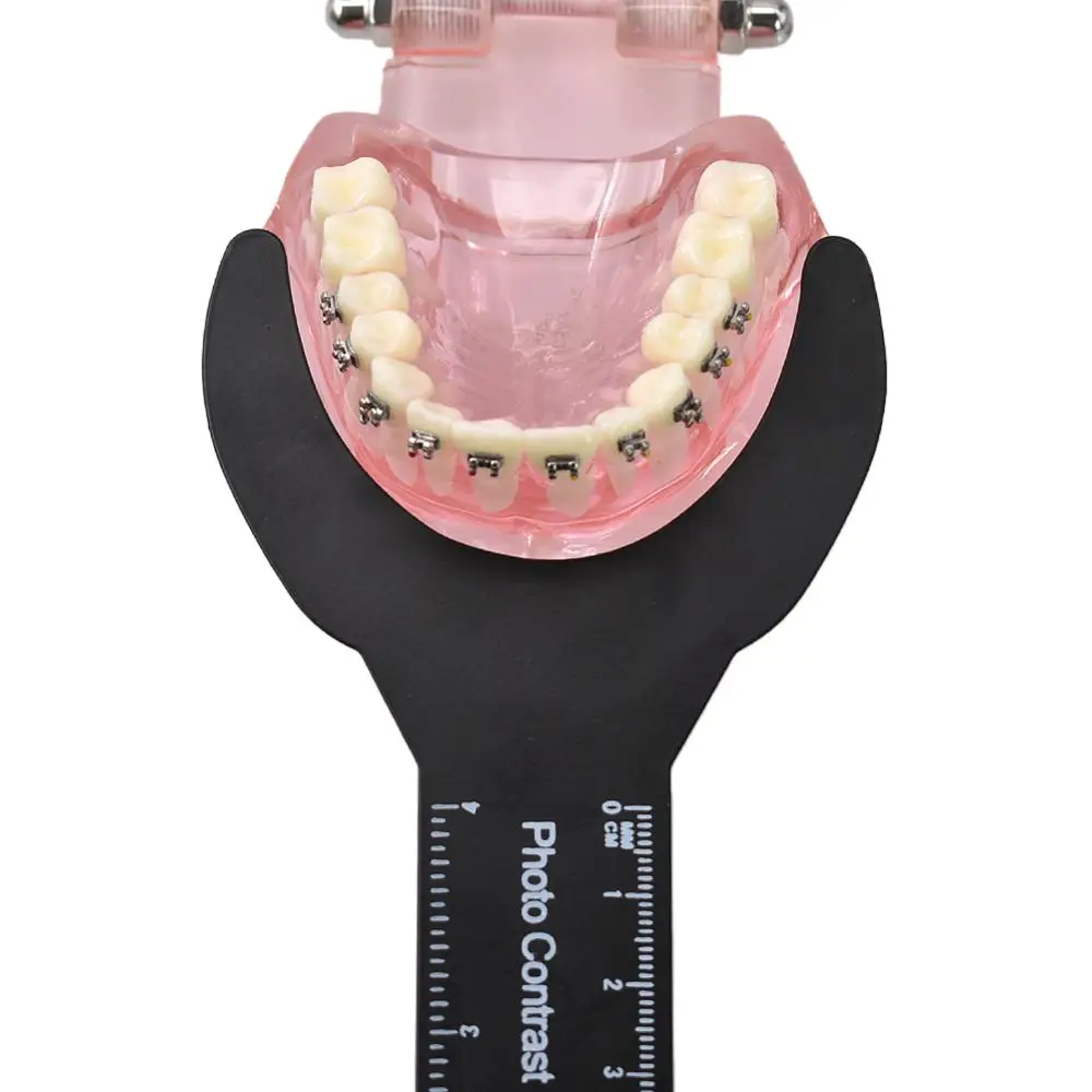 6pcs Zubné Ortodontická Čierne Pozadie Fotografie Kontrastu Obrazu Rada Ústne Tvár Doska s mierkou Známky Autoclavable Zubár Nástroje