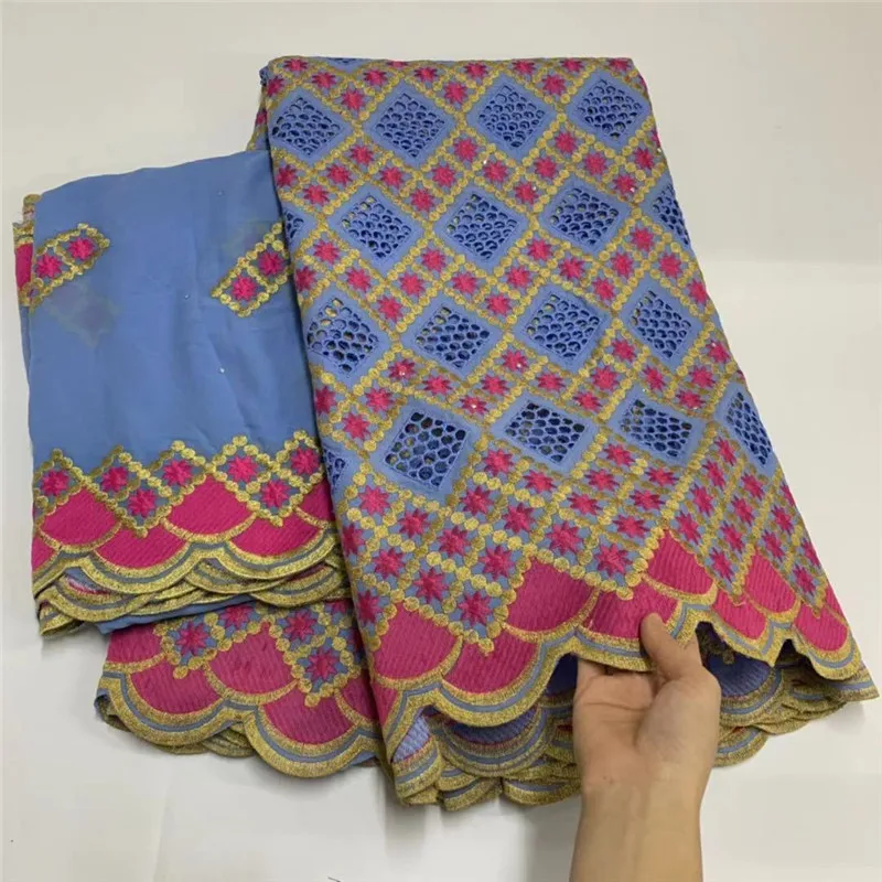 7 Dvore S Šatku Švajčiarskej Čipky Textílie Ťažké Vyšívanie Korálkami Afriky Bavlnené Tkaniny Swiss Voile Čipky Populárne Dubaj Štýl 7L2
