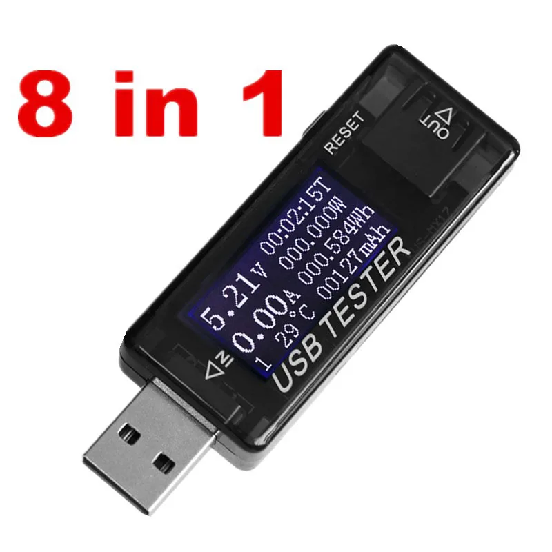 8 in1 QC2.0 3.0 4-30v Elektrickej energie USB kapacita napätie tester aktuálne meter monitor voltmeter ammeter
