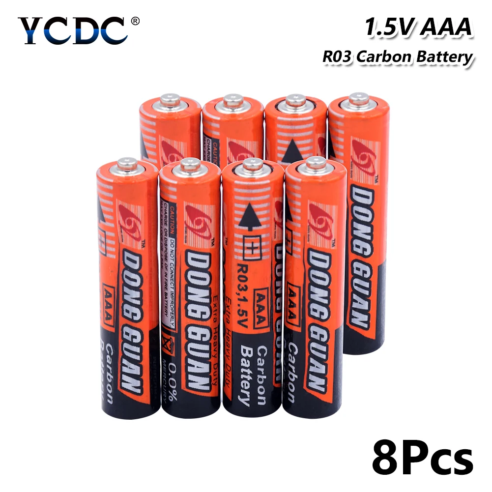 8Pcs 1,5 V AAA Batérie UM4 R03 AM4 Zinok Uhlíkové Batérie Pre Baterky, Hračky Pôvodné 1,5 V AAA Uhlíkové Suché Batérie UM4 R03 K3A