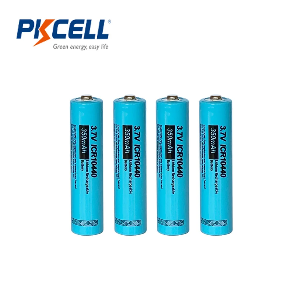 8PCS PKCELL 10440 batéria 3,7 v 350MAH lítiová batéria AAA rechargeble batérie li-ion batérie tlačidlo hore