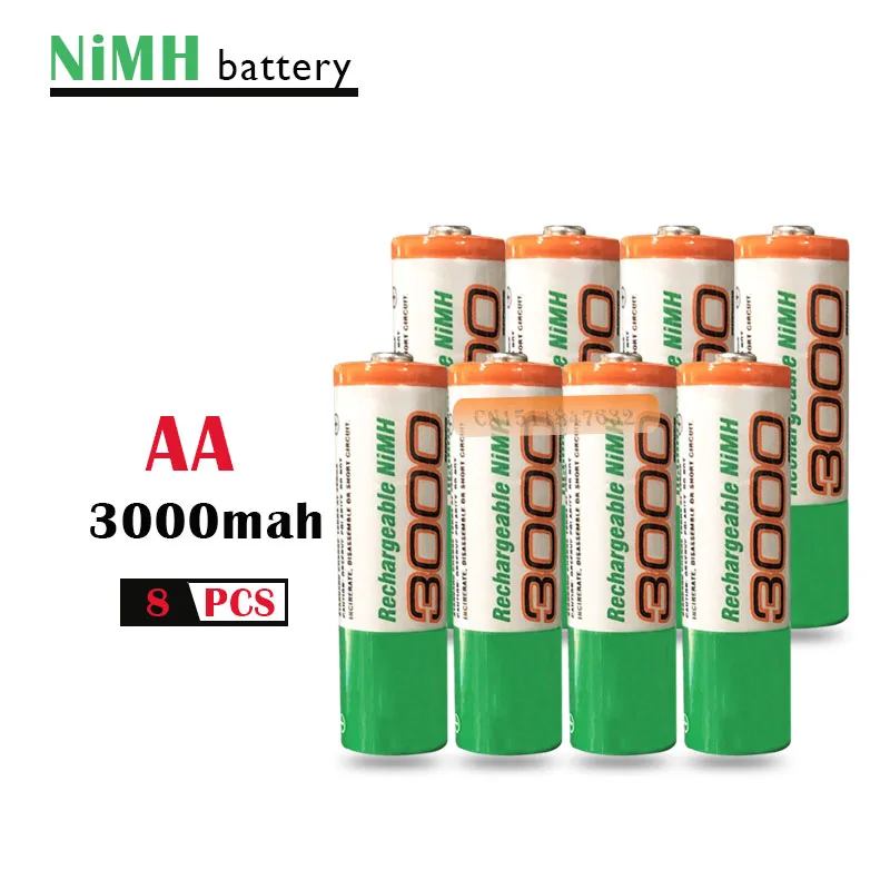 8pcs/veľa AA 3000mAh 1.2 V Nabíjateľné Ni-MH Batérie pre Baterku Laserové pero, Digitálne fotoaparáty, Hračky